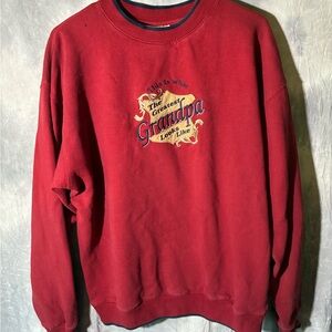 Red Grandpa Graphic Sweater